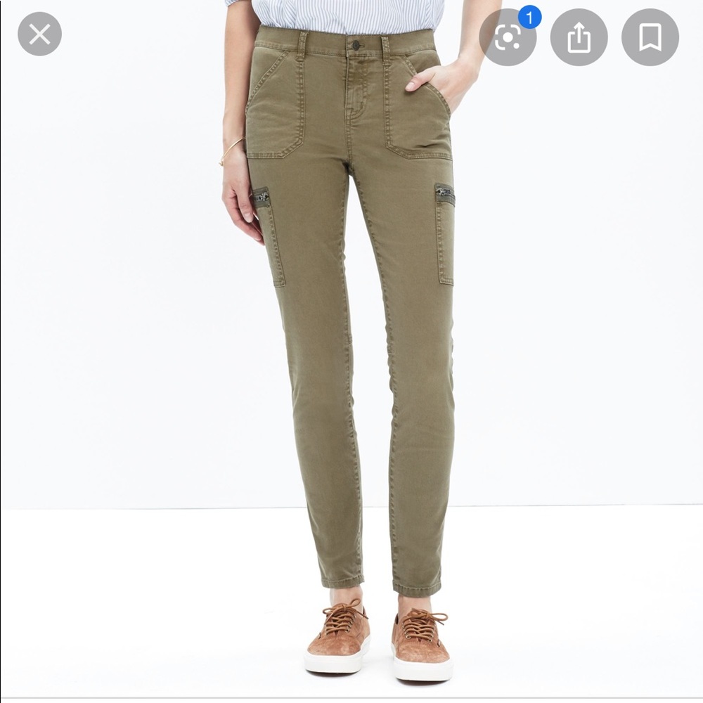 Madewell Green Skinny Cargo Pants